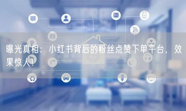 曝光真相：小红书背后的粉丝点赞下单平台，效果惊人！