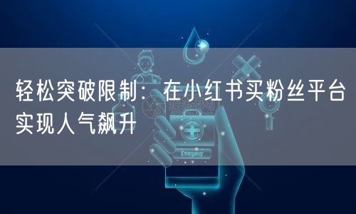 轻松突破限制：在小红书买粉丝平台实现人气飙升