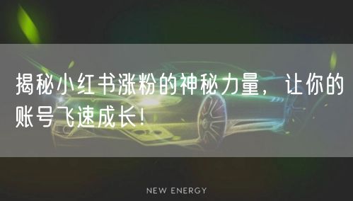 揭秘小红书涨粉的神秘力量，让你的账号飞速成长！