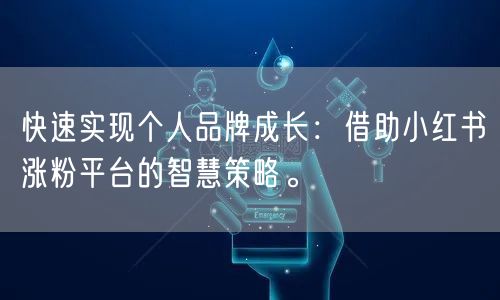 快速实现个人品牌成长：借助小红书涨粉平台的智慧策略。