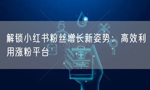 解锁小红书粉丝增长新姿势：高效利用涨粉平台