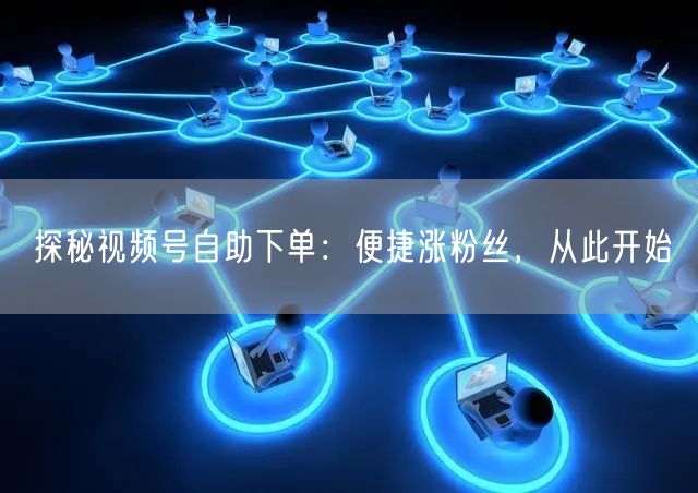 探秘视频号自助下单：便捷涨粉丝，从此开始
