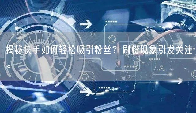 揭秘快手如何轻松吸引粉丝？刷粉现象引发关注。
