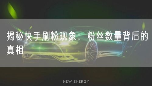 揭秘快手刷粉现象：粉丝数量背后的真相