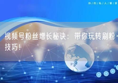 视频号粉丝增长秘诀：带你玩转刷粉技巧！