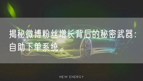 揭秘微博粉丝增长背后的秘密武器：自助下单系统。