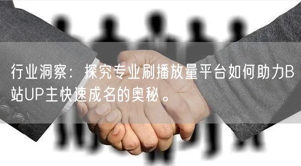 行业洞察：探究专业刷播放量平台如何助力B站UP主快速成名的奥秘。