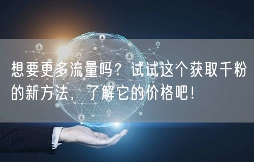 想要更多流量吗？试试这个获取千粉的新方法，了解它的价格吧！