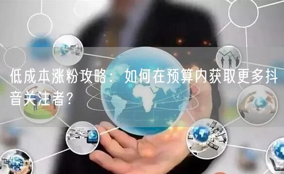 低成本涨粉攻略：如何在预算内获取更多抖音关注者？