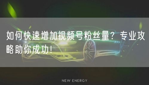 如何快速增加视频号粉丝量？专业攻略助你成功！