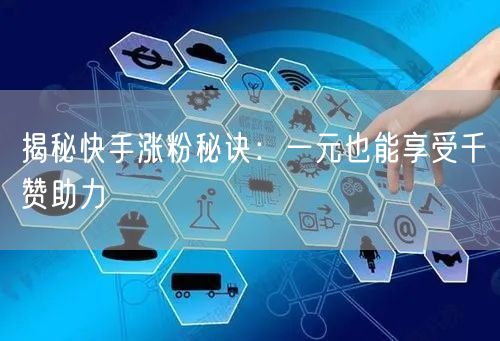 揭秘快手涨粉秘诀：一元也能享受千赞助力