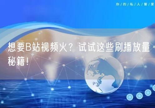 想要B站视频火？试试这些刷播放量秘籍！