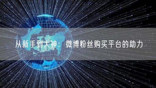 从新手到大神：微博粉丝购买平台的助力
