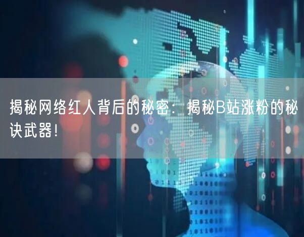 揭秘网络红人背后的秘密：揭秘B站涨粉的秘诀武器！