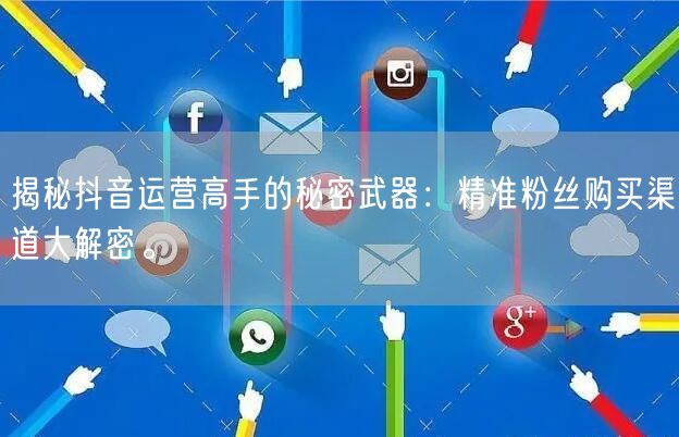 揭秘抖音运营高手的秘密武器：精准粉丝购买渠道大解密。