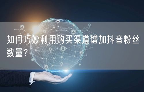 如何巧妙利用购买渠道增加抖音粉丝数量？