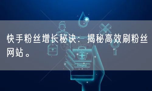 快手粉丝增长秘诀：揭秘高效刷粉丝网站。